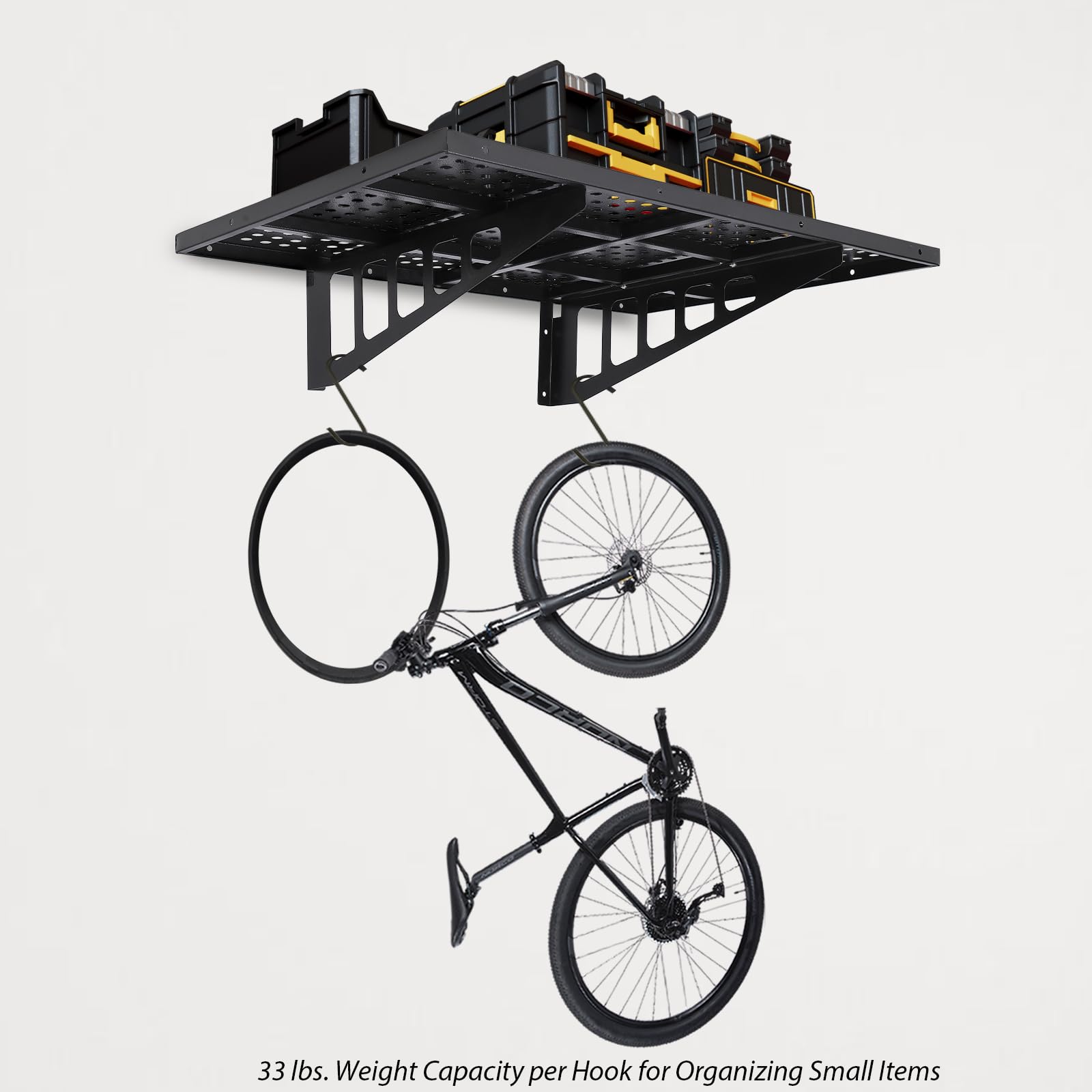 Scaffali da parete per garage Garvee, confezione da 2, resistenti, 2 x 3 piedi, in acciaio, montati a parete, per officina e garage, capacità di carico di 560 libbre, neri