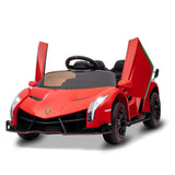 GARVEE Auto elettrica per bambini 12V Lamborghini Veneno con licenza e telecomando, porta a forbice, rossa