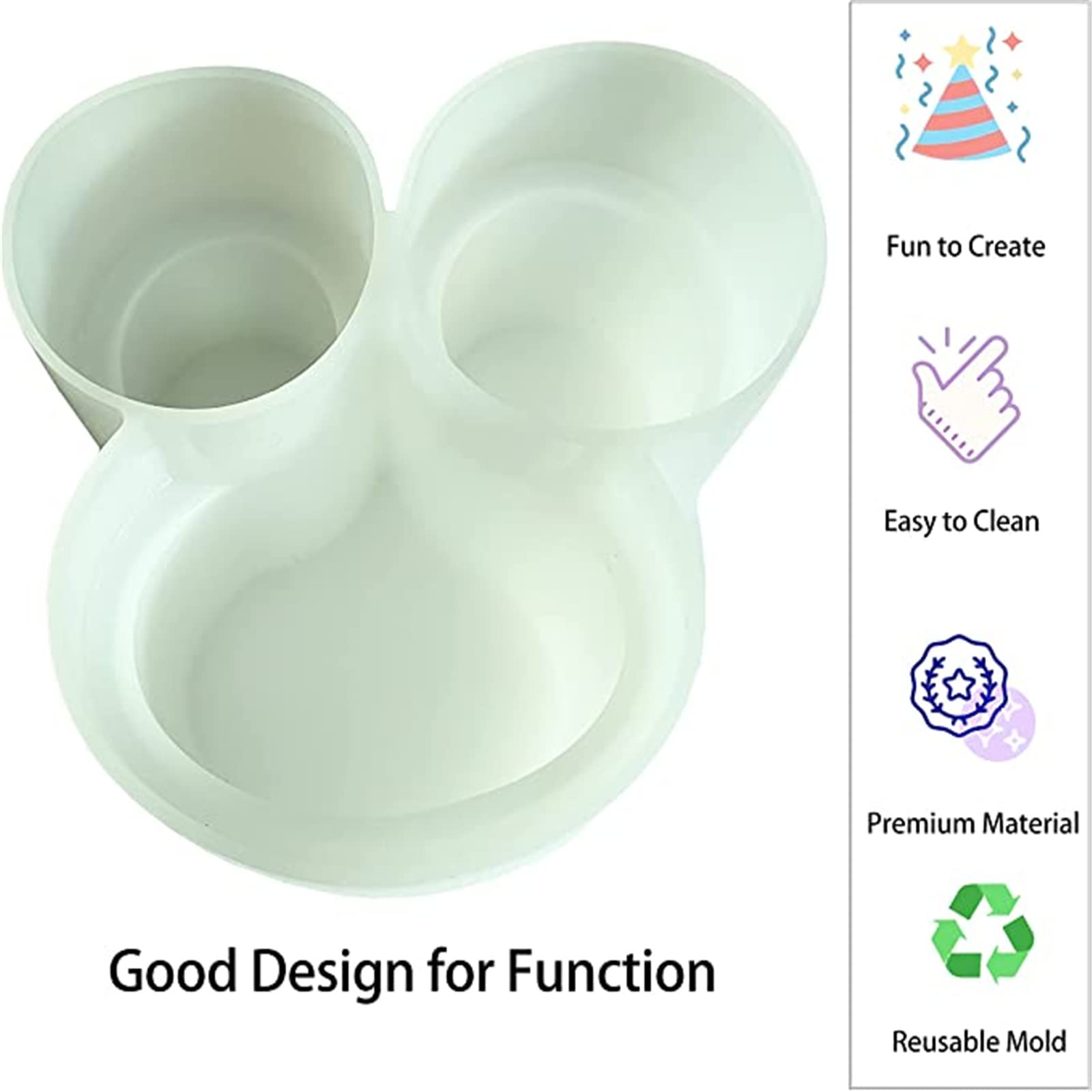 Scatola portaoggetti per stampi in resina Garvee con portapennelli a 3 cavità, stampo in silicone per arti e mestieri e decorazioni per la casa con motivo floreale