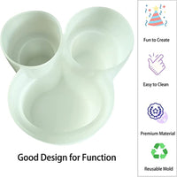 Scatola portaoggetti per stampi in resina Garvee con portapennelli a 3 cavità, stampo in silicone per arti e mestieri e decorazioni per la casa con motivo floreale