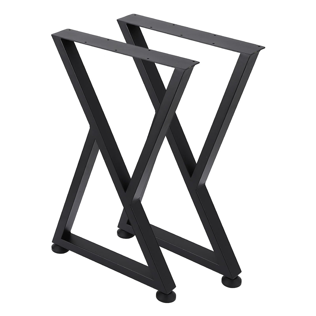 Gambe per tavolo in metallo Garvee da 28x18 pollici, piedini regolabili in ferro battuto per tavoli da pranzo e da giardino, nero opaco