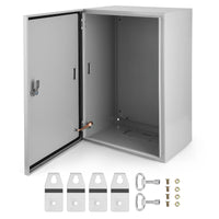 Scatola elettrica per esterni Garvee 20x12x10" NEMA 4X in acciaio IP66 impermeabile e antipolvere con piastra di montaggio e staffa a parete per uso interno ed esterno