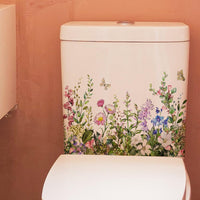 Adesivi per sedile WC autoadesivi Garvee, adesivi murali con foglie di piante verdi per il bagno, 29 x 22 cm, copertura decorativa