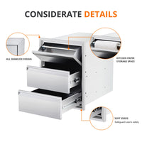 Unità cucina da esterno in acciaio inossidabile Garvee - Stazione grill a 3 livelli per giardino e patio, struttura robusta, perfetta per gli amanti dell'outdoor
