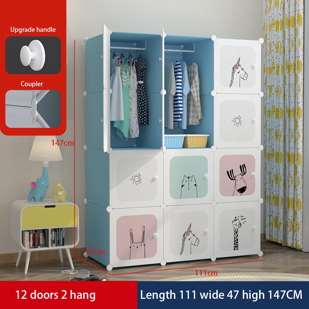 Armadio modulare per cameretta bambini Garvee bianco 111x47x147cm grande capacità versatile stabile