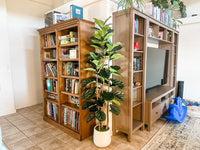 Albero di fico artificiale Garvee da 6 piedi con 74 foglie, vaso in poliestere bianco, decorazione per interni ed esterni, rami regolabili, stabile e durevole