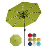 Garvee Ombrellone Da Patio 9FT In Poliestere Con Telaio In Ferro, Manovella E Inclinazione Regolabile, Blu Navy, Per Giardino E Piscina - Apple Green