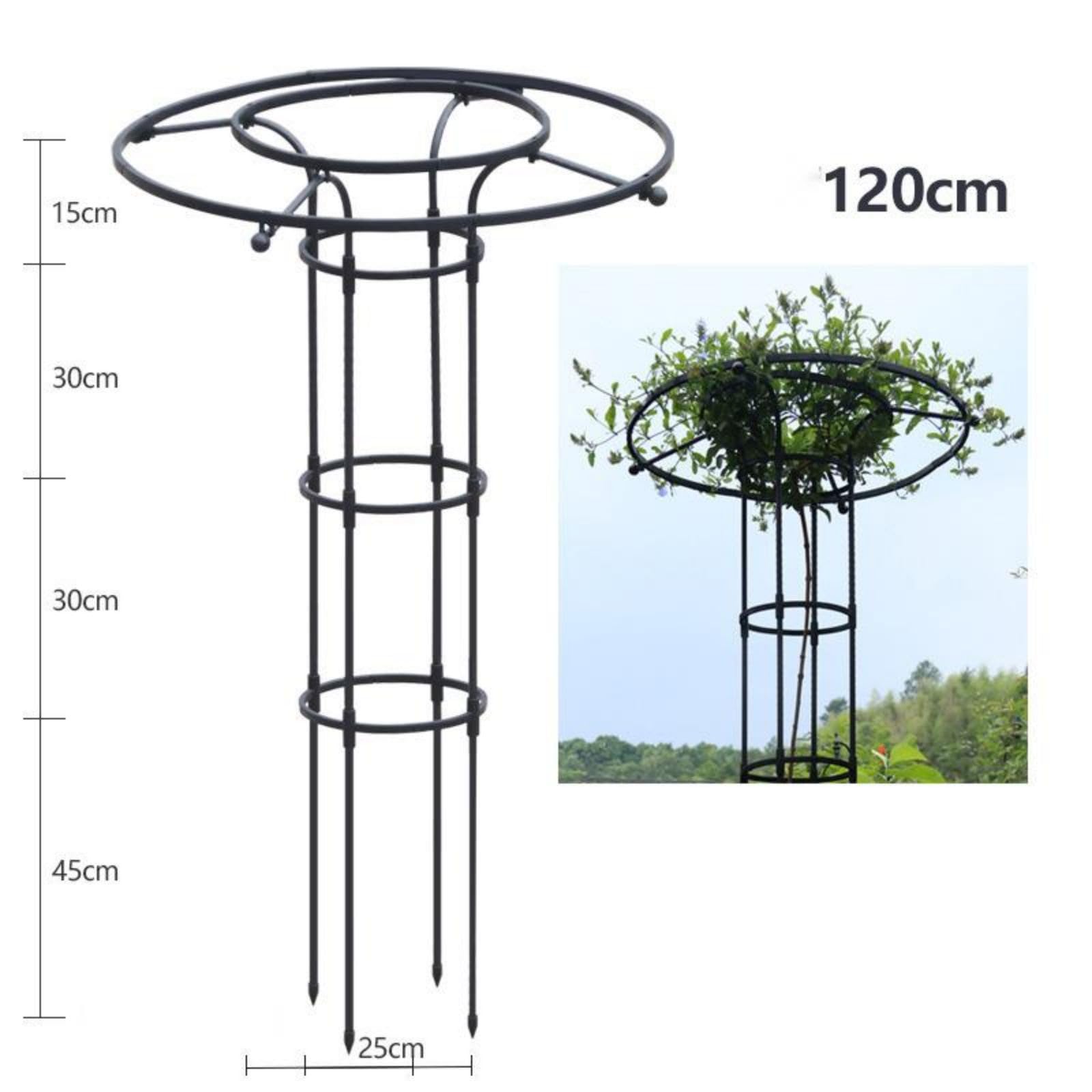 Garvee Gardena Torre a traliccio rotonda per giardino verticale Supporto per piante rampicanti in acciaio per piante Fiori Arbusti Verdure 47 pollici Nero