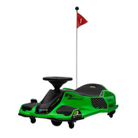 Garvee Kids Drift Go-Kart elettrico 24V – Telaio in metallo, per esterni, verde – Go-kart robusto per attività all'aperto e divertimento alla deriva.