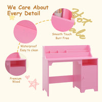 Scrivania per bambini Garvee con sedia, in legno, ergonomica e stabile, per cameretta/studio, dai 3 ai 12 anni