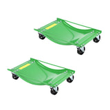 Set di carrelli per ruote auto Garvee con rulli in acciaio da 3,5 pollici per cambio e manutenzione pneumatici, capacità di carico di 5000 libbre, piastre in acciaio rinforzate, lati antiscivolo, robusto e versatile - Verde