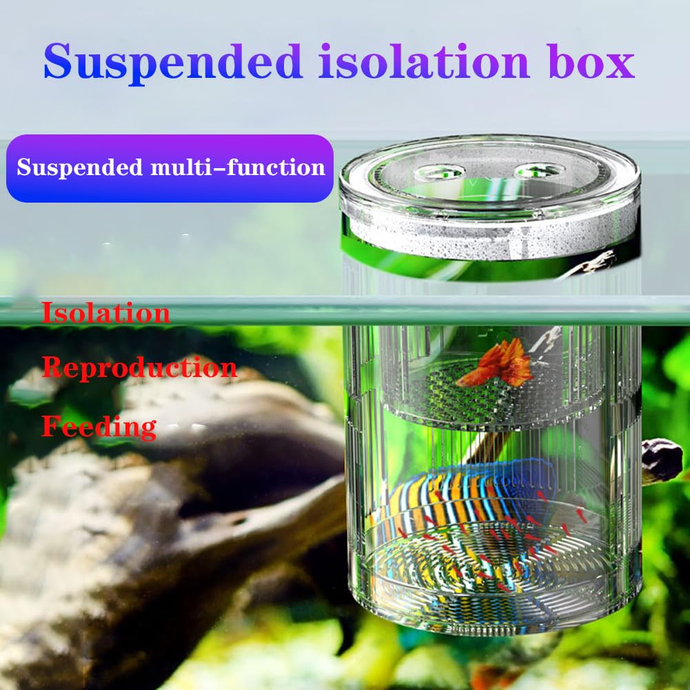 Garvee Aquarium Fish Breeding Box, scatola di covata in acrilico con ventose per pesciolini, gamberetti, pesci pagliaccio e guppy