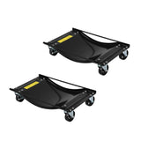 Set di 2 carrelli per ruote auto Garvee con rulli in acciaio da 8,89 cm per officina e garage, capacità di carico 2268 kg, stabile, design migliorato - Nero
