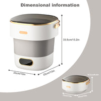 Garvee Mini Lave-Linge 13L portatile con sacca per campeggio e viaggi, materiale ABS bianco leggero