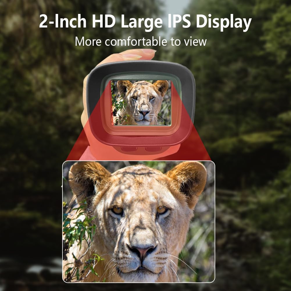 Monoculare per visione notturna Garvee 2.5KD 48MP con infrarossi 3W 850nm, zoom digitale 8X, impugnatura ergonomica per campeggio, nero