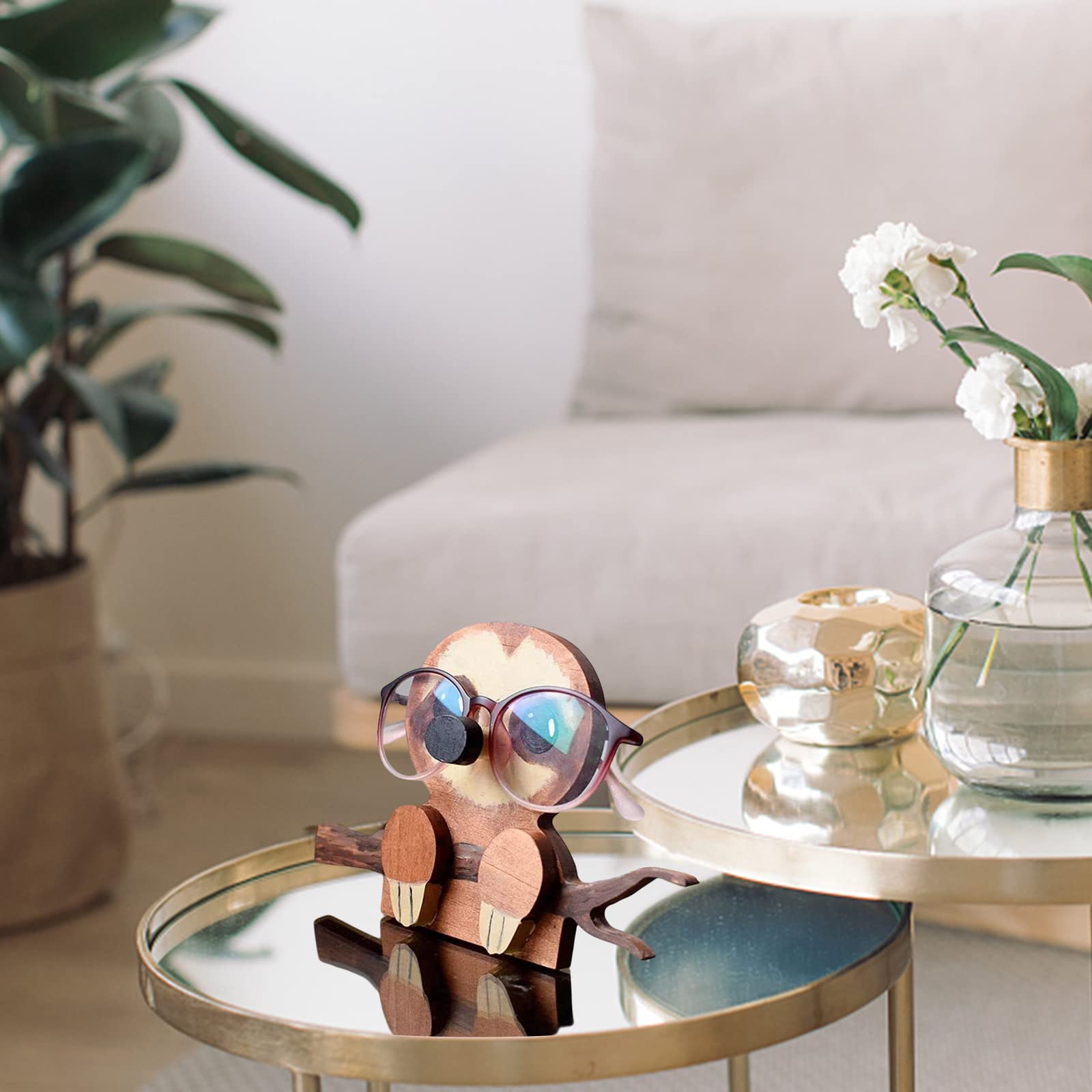 Garvee Portaocchiali in legno a forma di gatto per scrivania da camera da letto