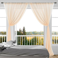 Tenda per fondale Garvee, tende staccabili per fotografia, per palcoscenici, feste di matrimonio, 1,5 m x 2,4 m, color champagne