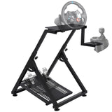 Garvee Supporto Volante da Corsa Universale X-Type, Regolabile in Altezza e Angolo, Acciaio Carbonio, Pieghevole, Ruote Fisse e Scorrevoli per Simulatori di Guida - Tubo Quadrato Pieghevole X-Type