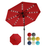 Garvee Ombrellone Da Patio 9FT Con Crank Lift E Tilt Regolabile, Tessuto Poliestere UV, Telaio In Ferro, Ventilazione Antivento, Blu Navy, Giardino E Piscina - Red