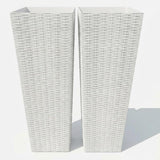 Garvee Set 2 Vasi Grandi 81,28 cm con Rivestimenti Rimovibili per Piante Indoor e Outdoor, Vasi per Alberi e Fiori, Bianco, Resistente e Versatile - Bianco