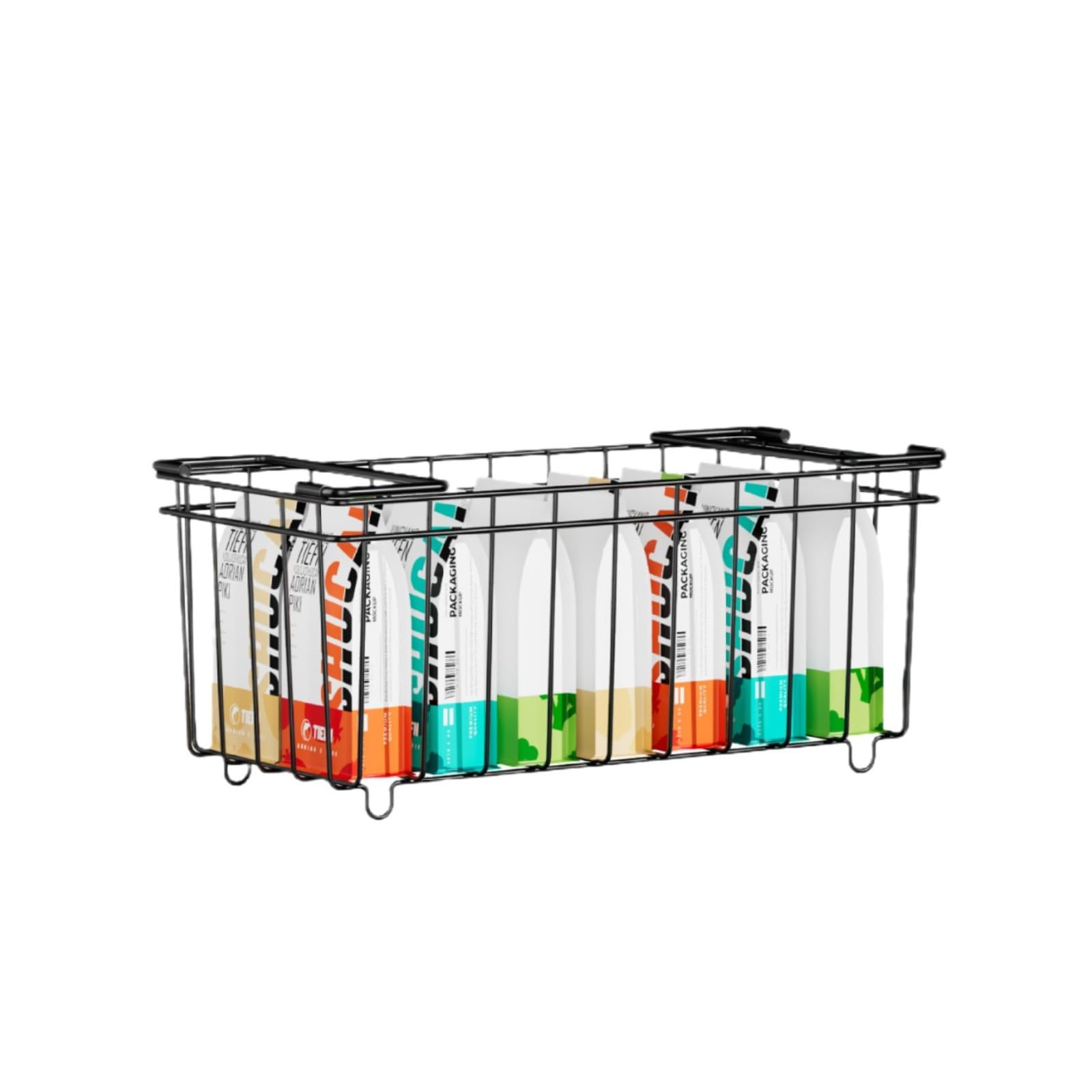 Garvee 4 pezzi cestini impilabili in metallo robusti salvaspazio per cucina e dispensa design aperto maniglia