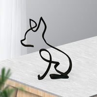 Garvee Scultura Cane in Metallo Minimalista Moderna - Design Geometrico Astratto - Resistente e Antiruggine - Decorazione da Parete o Scrivania - Ideale per Casa e Ufficio