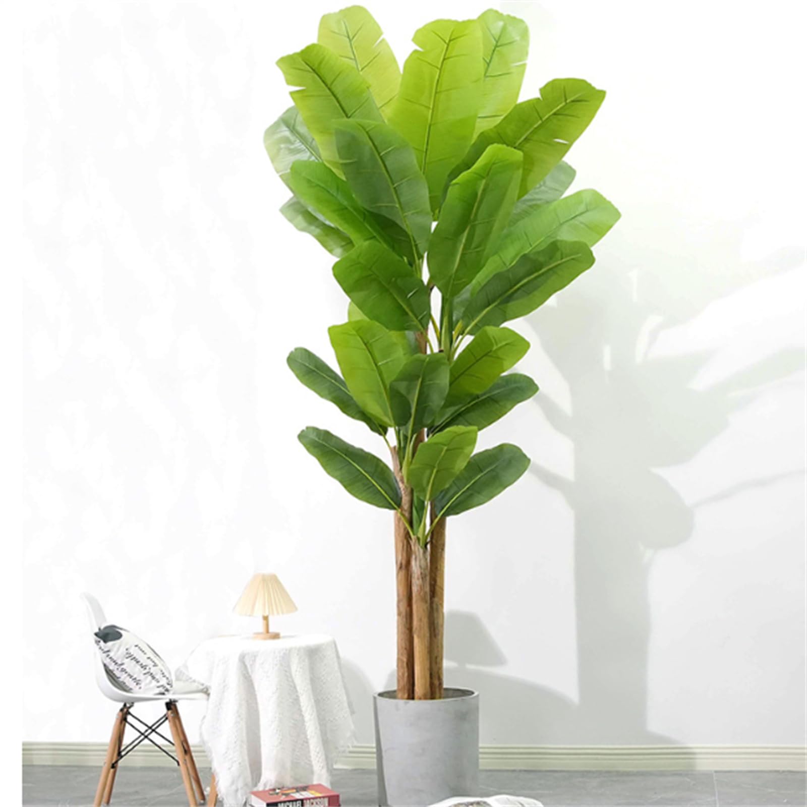 Pianta di banana artificiale Garvee da 6,2 piedi con foglie in PEVA e rami regolabili per decorazioni per la casa e l'ufficio, vaso di plastica, facile da pulire, verde