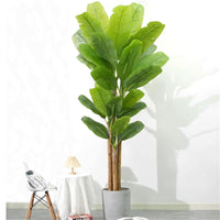 Pianta di banana artificiale Garvee da 6,2 piedi con foglie in PEVA e rami regolabili per decorazioni per la casa e l'ufficio, vaso di plastica, facile da pulire, verde