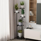 Mensola per piante Garvee, design multistrato, piedini antiscivolo, mensola angolare, metallo, soggiorno, camera da letto, salvaspazio, versatile - Nero