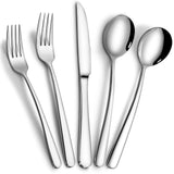 Garvee Set Posate Acciaio Inox 30 Pezzi Per 6 Persone, Lucidato A Specchio, Lavabile In Lavastoviglie, Cucina E Tavola, Argento