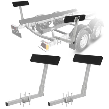 Guida per rimorchi per barche Garvee 2 persone da 20 pollici in acciaio flessibile e robusto con rivestimento in moquette per rimorchi con canale a C con trave alta, caricamento sicuro