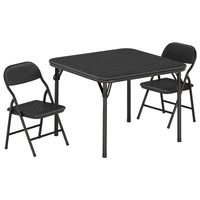 Set tavolo e sedie pieghevoli per bambini Garvee da 3 pezzi, pieghevoli con similpelle, per sala giochi e uso esterno, leggeri e sicuri