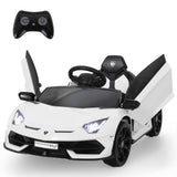 Garvee Auto Elettrica per Bambini 12V 2 Motori Telecomando 2,4G LED MP3 Sospensioni 4 Ruote Batteria a Lunga Durata per Esterno - White