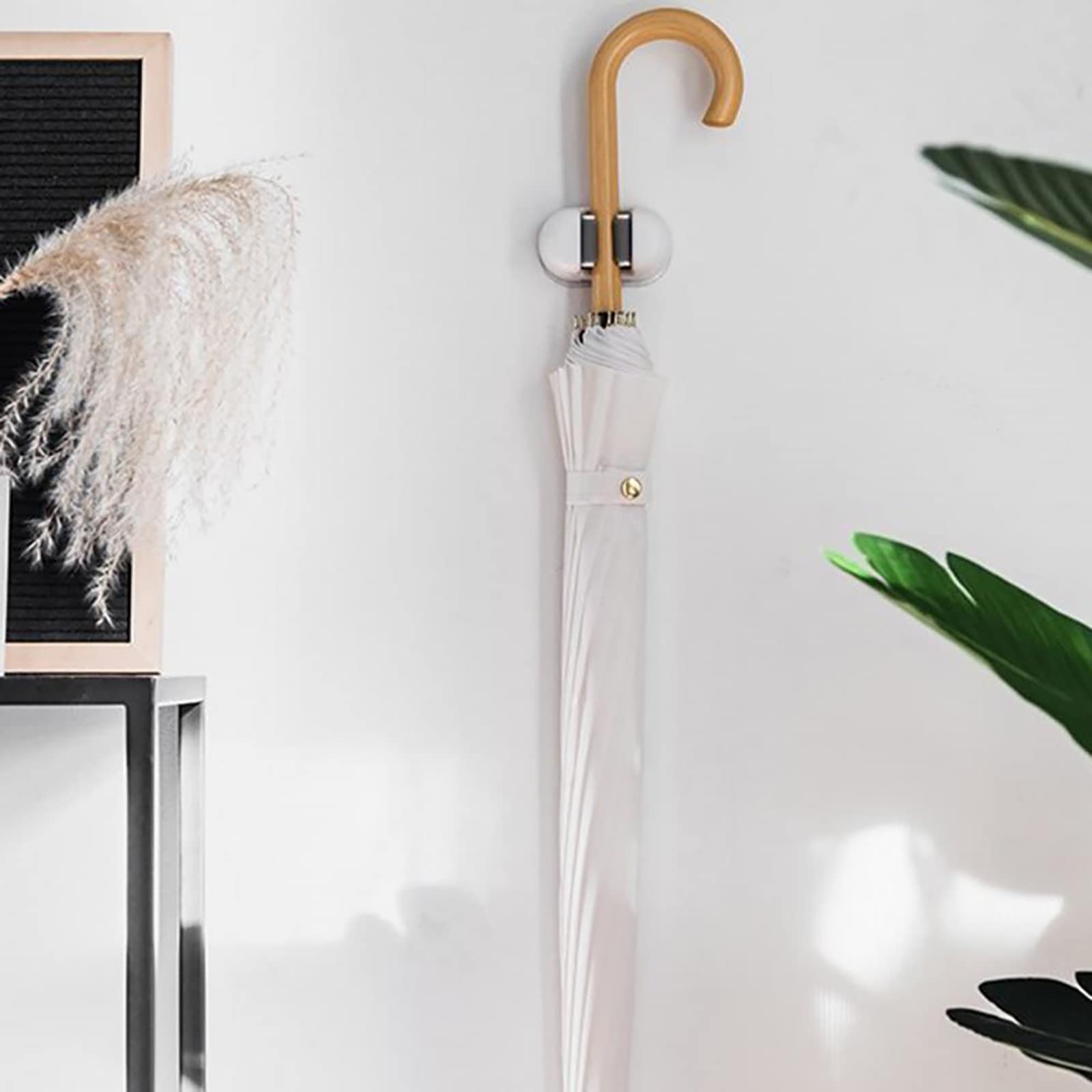 Garvee Set da 3 pezzi Porta scopa autoadesivo con supporto da parete antiscivolo per cucina e giardino, robusto, non richiede foratura