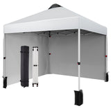 Garvee Tenda Pop Up 10x10 Con 2 Pareti Laterali E Tetto Ventilato, Tela Oxford 210D, Struttura Acciaio Verniciato, Campeggio E Picnic, Portatile, Blu - Bianco