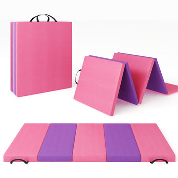 Tappetino da ginnastica pieghevole Garvee da 1.2'' in schiuma EPE e pelle PU, antiscivolo, portatile, per yoga e arti marziali, set da 5 pezzi