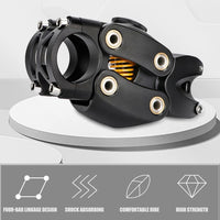 Garvee 7° 45mm Regolabile Ammortizzato Attacco Manubrio MTB BMX, Struttura 4-Link, Molla Variabile, Assorbimento Urti, Comfort Spalla, Nero