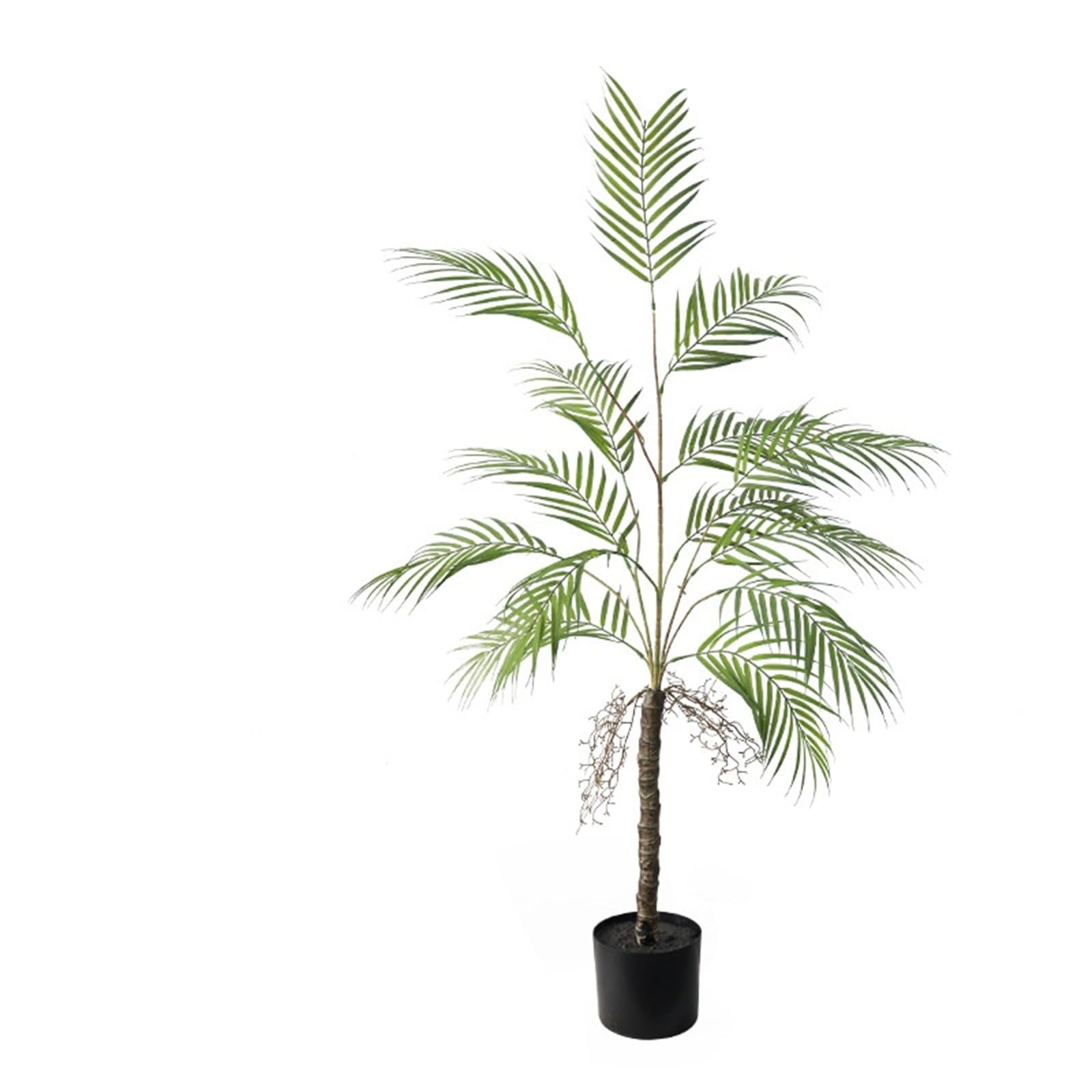 Garvee Palma artificiale tropicale da 4 piedi con tronco realistico, vaso di plastica, per interni, soggiorno, ufficio, verde