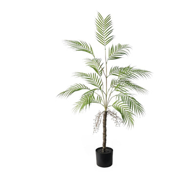 Garvee Palma artificiale tropicale da 4 piedi con tronco realistico, vaso di plastica, per interni, soggiorno, ufficio, verde