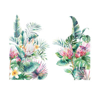 Adesivi murali autoadesivi Garvee 2 pezzi con foglie tropicali per camera da letto e soggiorno, 30 x 90 cm, carta da parati decorativa