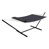 Garvee Amaca 2 Persone Telaio Acciaio Rinforzato, Tessuto Cotone, Portatile Giardino Campeggio, Capacità 204 kg, Borsa da Trasporto - Gray