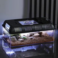 GARVEE Rettile Tank Rettile Feeding Box con funzione di ingrandimento luminosa per habitat Recinto ventilato Terrario di riproduzione per insetti Rettili Anfibi