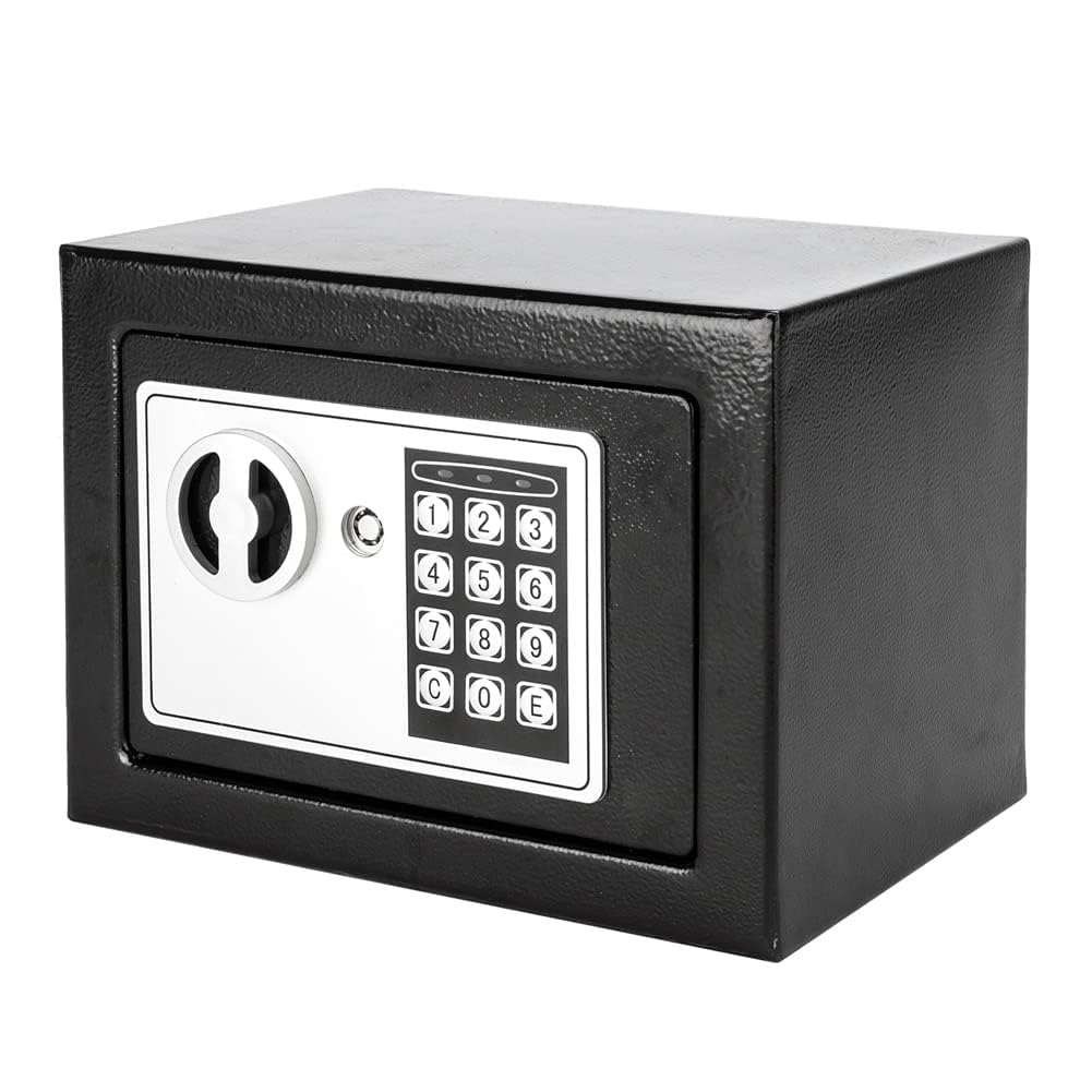 Cassaforte elettronica Garvee con password, a batteria, in metallo, sicura, compatta, per ufficio e casa