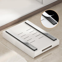 Garvee Cassetto organizer per mobili da cucina, 35 cm, in acciaio al carbonio, adesivo, estensibile, bianco, per cucina e bagno
