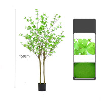 Garvee Albero di Enkianthus artificiale da 150 cm con foglie realistiche, PVC resistente per arredamento interno, soggiorno, ufficio, verde