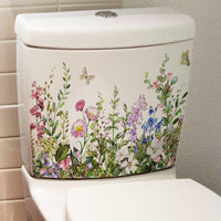 Adesivi per sedile WC autoadesivi Garvee, adesivi murali con foglie di piante verdi per il bagno, 29 x 22 cm, copertura decorativa
