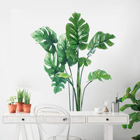Adesivi murali Garvee Tropical Plants 30 x 90 cm in vinile verde decorativo per soggiorno, camera da letto, cucina, bagno