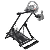 Supporto per Volante Sim Racing Garvee in Acciaio al Carbonio, Regolabile in Altezza, Pieghevole, con Portabibite, Design a X, Compatibile con Xbox PS5 PC, Stabile e Salvaspazio