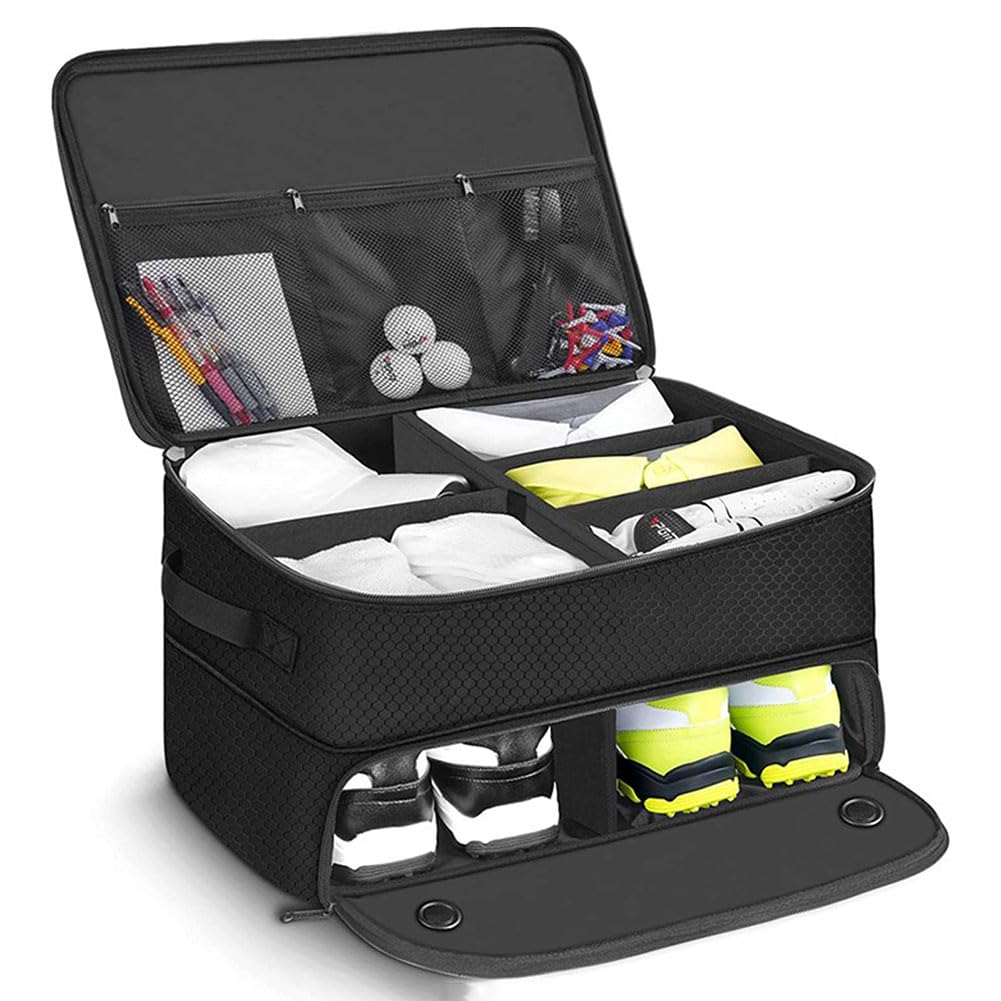 Garvee Organizer Da Golf Per Bagagliaio In Tessuto Oxford 420D, Tasche Regolabili E Ventilate, Nero, Leggero E Resistente, Ideale Per Viaggi E Golf