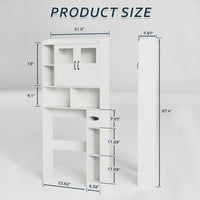 Mobiletto portaoggetti sopra il WC Garvee con ripiani regolabili e anta in vetro per bagno e lavanderia, marrone